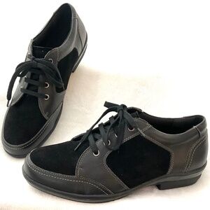 Black David Tate Leather Suede  Women's Helen Walking Oxfords Size 11
